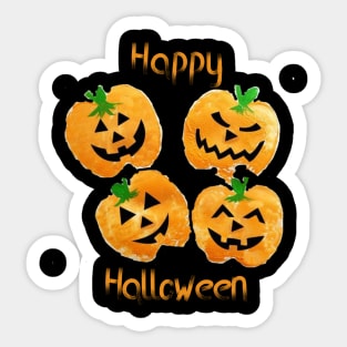 Happy Halloween 2021 - Smiling funny pumpkins Sticker